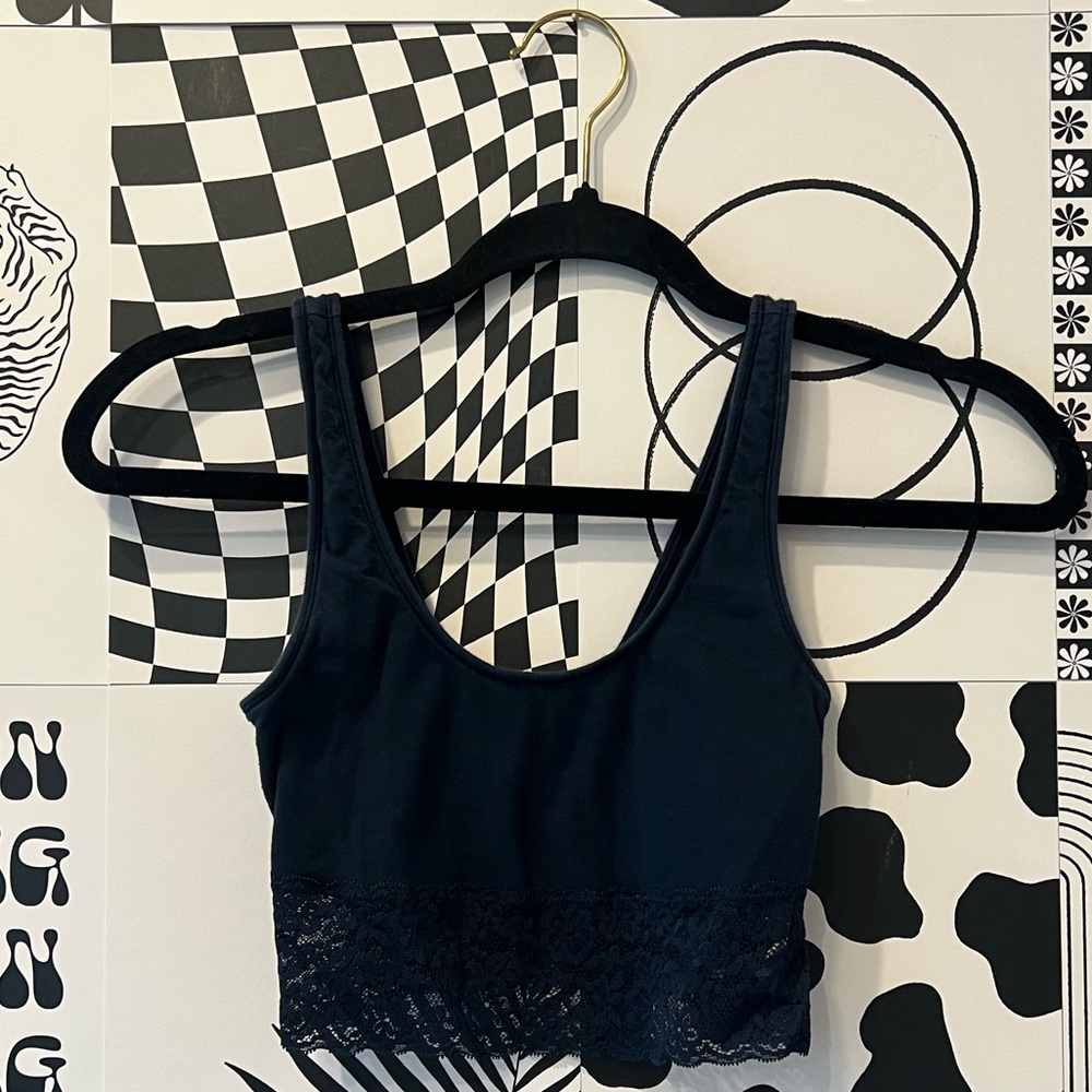 Hollister Navy Lace Unlined Bralette